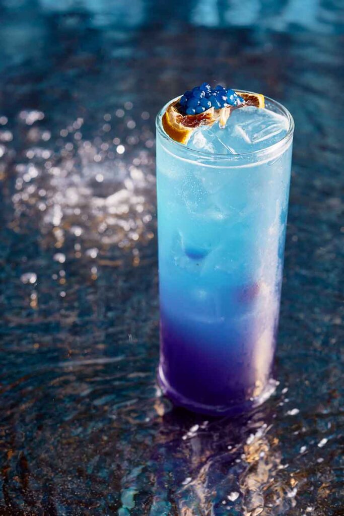Image of Blue Pearl, Water Cocktail, Seasonal Cocktail at Lulu Wild Chinese Restaurant and Cocktail Bar in Birmingham